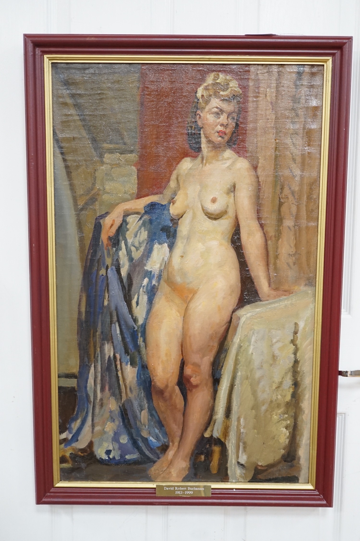 David Robert Buchanan (1912-1999), oil on canvas, Standing female nude, 73 x 45cm